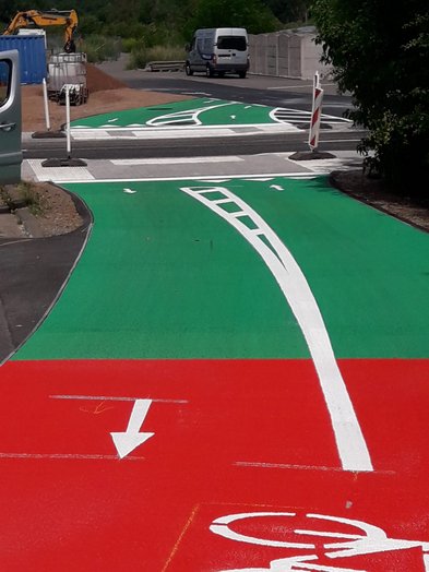 Markierungsarbeiten Freisen im Juni 2022